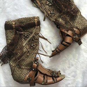 El Vaquero | Shoes | Vintage El Vaquero Boho Leather Sandal Boots | Poshmark